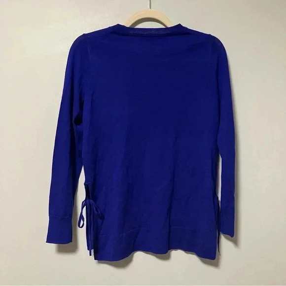 J. Crew Tippi 100% merino wool blue lace side  sweater - Picture 2 of 5